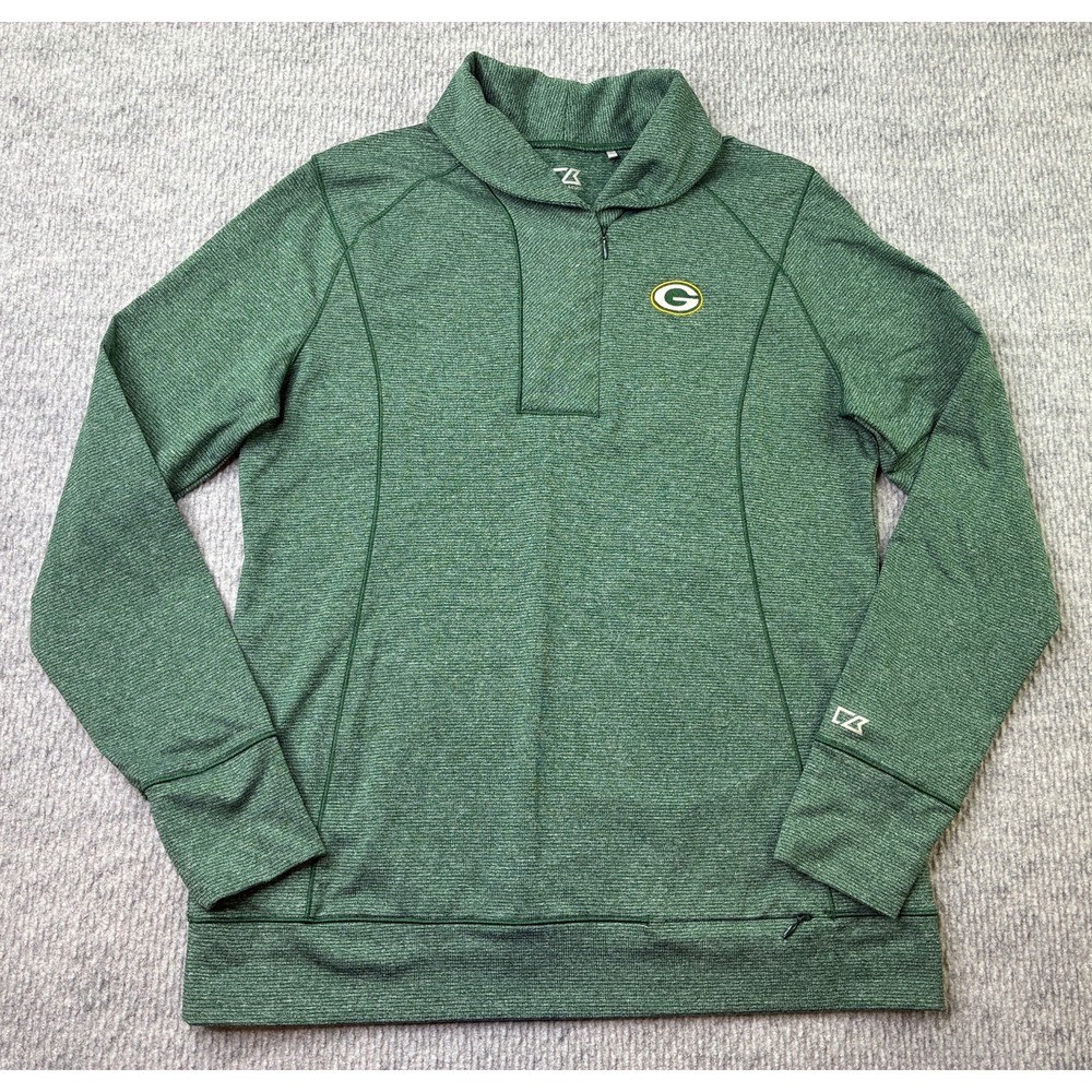 Cutter & Buck Green Bay Packers Womens S CB DryTec 1/4 Zip Pullover Green NFL